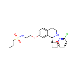 CCCS(=O)(=O)NCCOc1ccc2c(c1)[C@@H](C1(c3cccc(Cl)n3)CCC1)NCC2 ZINC000114980033