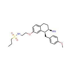 CCCS(=O)(=O)NCCOc1ccc2c(c1)[C@H](Cc1ccc(OC)cc1)[C@H](N)CC2 ZINC000142942313