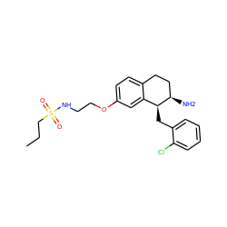 CCCS(=O)(=O)NCCOc1ccc2c(c1)[C@H](Cc1ccccc1Cl)[C@H](N)CC2 ZINC000143001378