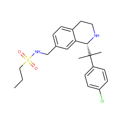 CCCS(=O)(=O)NCc1ccc2c(c1)[C@@H](C(C)(C)c1ccc(Cl)cc1)NCC2 ZINC000114978442