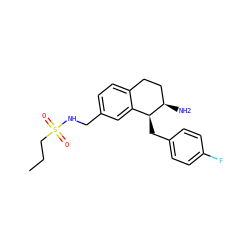 CCCS(=O)(=O)NCc1ccc2c(c1)[C@H](Cc1ccc(F)cc1)[C@H](N)CC2 ZINC000142789620