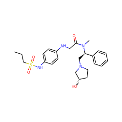 CCCS(=O)(=O)Nc1ccc(NCC(=O)N(C)[C@H](CN2CC[C@H](O)C2)c2ccccc2)cc1 ZINC000028568056