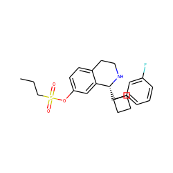 CCCS(=O)(=O)Oc1ccc2c(c1)[C@@H](C1(c3cccc(F)c3)CCC1)NCC2 ZINC000114981578