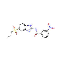 CCCS(=O)(=O)c1ccc2[nH]c(NC(=O)c3cccc([N+](=O)[O-])c3)nc2c1 ZINC000036184961