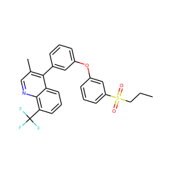 CCCS(=O)(=O)c1cccc(Oc2cccc(-c3c(C)cnc4c(C(F)(F)F)cccc34)c2)c1 ZINC000045349140