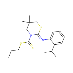 CCCSC(=S)N1CC(C)(C)CS/C1=N\c1ccccc1C(C)C ZINC000028948301