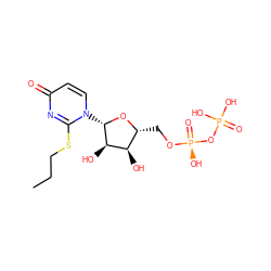 CCCSc1nc(=O)ccn1[C@@H]1O[C@H](CO[P@@](=O)(O)OP(=O)(O)O)[C@@H](O)[C@H]1O ZINC000071296730