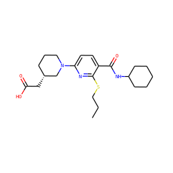 CCCSc1nc(N2CCC[C@@H](CC(=O)O)C2)ccc1C(=O)NC1CCCCC1 ZINC000095575356