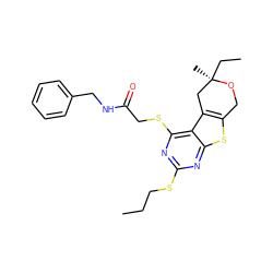 CCCSc1nc(SCC(=O)NCc2ccccc2)c2c3c(sc2n1)CO[C@](C)(CC)C3 ZINC000002398033