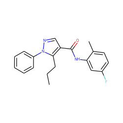 CCCc1c(C(=O)Nc2cc(F)ccc2C)cnn1-c1ccccc1 ZINC000299866790