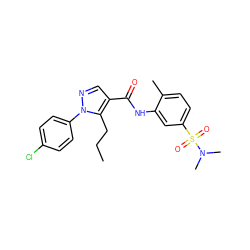 CCCc1c(C(=O)Nc2cc(S(=O)(=O)N(C)C)ccc2C)cnn1-c1ccc(Cl)cc1 ZINC000299870416