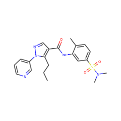 CCCc1c(C(=O)Nc2cc(S(=O)(=O)N(C)C)ccc2C)cnn1-c1cccnc1 ZINC000299863644