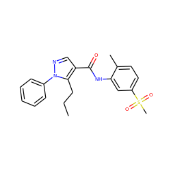 CCCc1c(C(=O)Nc2cc(S(C)(=O)=O)ccc2C)cnn1-c1ccccc1 ZINC000299868460