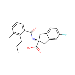 CCCc1c(C)cccc1C(=O)N[C@]1(C(=O)O)Cc2ccc(F)cc2C1 ZINC000143356226