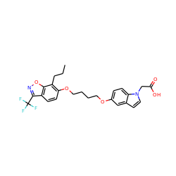 CCCc1c(OCCCCOc2ccc3c(ccn3CC(=O)O)c2)ccc2c(C(F)(F)F)noc12 ZINC000013677966