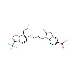 CCCc1c(OCCCN2C(=O)Cc3cc(C(=O)O)ccc32)ccc2c(C(F)(F)F)noc12 ZINC000038157664