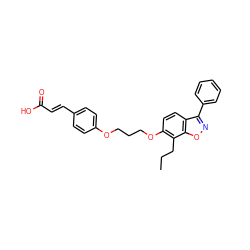 CCCc1c(OCCCOc2ccc(/C=C/C(=O)O)cc2)ccc2c(-c3ccccc3)noc12 ZINC000012358245