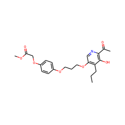 CCCc1c(OCCCOc2ccc(OCC(=O)OC)cc2)cnc(C(C)=O)c1O ZINC000036757868