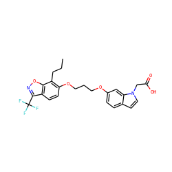 CCCc1c(OCCCOc2ccc3ccn(CC(=O)O)c3c2)ccc2c(C(F)(F)F)noc12 ZINC000013677962