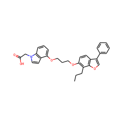 CCCc1c(OCCCOc2cccc3c2ccn3CC(=O)O)ccc2c(-c3ccccc3)coc12 ZINC000013678010