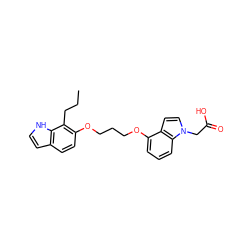 CCCc1c(OCCCOc2cccc3c2ccn3CC(=O)O)ccc2cc[nH]c12 ZINC000028562958