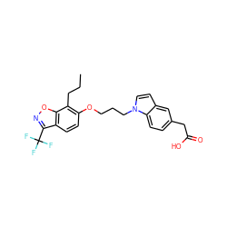 CCCc1c(OCCCn2ccc3cc(CC(=O)O)ccc32)ccc2c(C(F)(F)F)noc12 ZINC000034717663