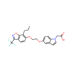 CCCc1c(OCCOc2ccc3c(ccn3CC(=O)O)c2)ccc2c(C(F)(F)F)noc12 ZINC000013677956