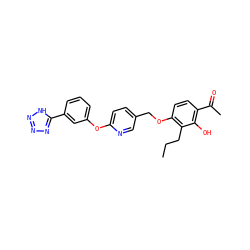 CCCc1c(OCc2ccc(Oc3cccc(-c4nnn[nH]4)c3)nc2)ccc(C(C)=O)c1O ZINC000148061360
