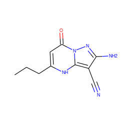 CCCc1cc(=O)n2nc(N)c(C#N)c2[nH]1 ZINC000473247855