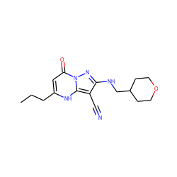 CCCc1cc(=O)n2nc(NCC3CCOCC3)c(C#N)c2[nH]1 ZINC000473247547