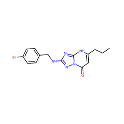 CCCc1cc(=O)n2nc(NCc3ccc(Br)cc3)nc2[nH]1 ZINC000101644511