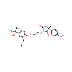 CCCc1cc(C(O)(C(F)(F)F)C(F)(F)F)ccc1OCCCCN1C(=O)N[C@](C)(c2ccc(N(C)C)cc2)C1=O ZINC000114059571