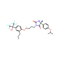 CCCc1cc(C(O)(C(F)(F)F)C(F)(F)F)ccc1OCCCCN1C(=O)N[C@](C)(c2ccc(OC(C)C)cc2)C1=O ZINC000114059207