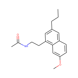 CCCc1cc(CCNC(C)=O)c2cc(OC)ccc2c1 ZINC000000020155