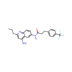 CCCc1cc(N)c2cc(N(C)C(=O)CCc3ccc(C(F)(F)F)cc3)ccc2n1 ZINC000036351721