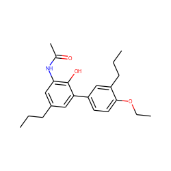 CCCc1cc(NC(C)=O)c(O)c(-c2ccc(OCC)c(CCC)c2)c1 ZINC000473087643