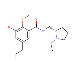 CCCc1cc(OC)c(OC)c(C(=O)NC[C@@H]2CCCN2CC)c1 ZINC000013821893