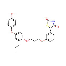 CCCc1cc(Oc2ccc(O)cc2)ccc1OCCCOc1cccc([C@@H]2SC(=O)NC2=O)c1 ZINC000012358494