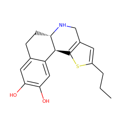 CCCc1cc2c(s1)[C@H]1c3cc(O)c(O)cc3CC[C@@H]1NC2 ZINC000013762006