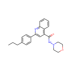 CCCc1ccc(-c2cc(C(=O)NN3CCOCC3)c3ccccc3n2)cc1 ZINC000001073500