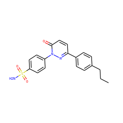 CCCc1ccc(-c2ccc(=O)n(-c3ccc(S(N)(=O)=O)cc3)n2)cc1 ZINC000653705963