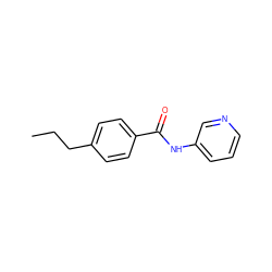 CCCc1ccc(C(=O)Nc2cccnc2)cc1 ZINC000001515561