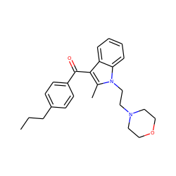 CCCc1ccc(C(=O)c2c(C)n(CCN3CCOCC3)c3ccccc23)cc1 ZINC000013742550