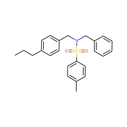 CCCc1ccc(CN(Cc2ccccc2)S(=O)(=O)c2ccc(C)cc2)cc1 ZINC000095590128