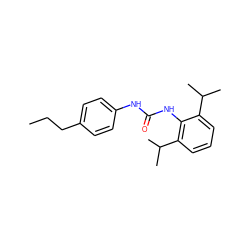 CCCc1ccc(NC(=O)Nc2c(C(C)C)cccc2C(C)C)cc1 ZINC000026577161