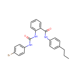 CCCc1ccc(NC(=O)c2ccccc2NC(=O)Nc2ccc(Br)cc2)cc1 ZINC001772581020