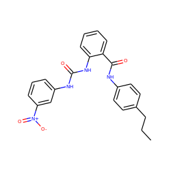 CCCc1ccc(NC(=O)c2ccccc2NC(=O)Nc2cccc([N+](=O)[O-])c2)cc1 ZINC001772646230