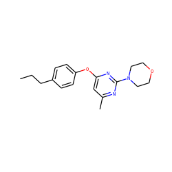 CCCc1ccc(Oc2cc(C)nc(N3CCOCC3)n2)cc1 ZINC000000520459