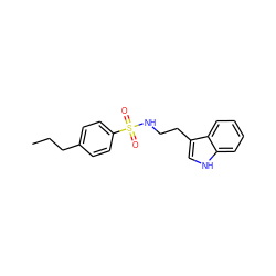 CCCc1ccc(S(=O)(=O)NCCc2c[nH]c3ccccc23)cc1 ZINC000014978295