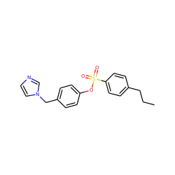 CCCc1ccc(S(=O)(=O)Oc2ccc(Cn3ccnc3)cc2)cc1 ZINC000058581094